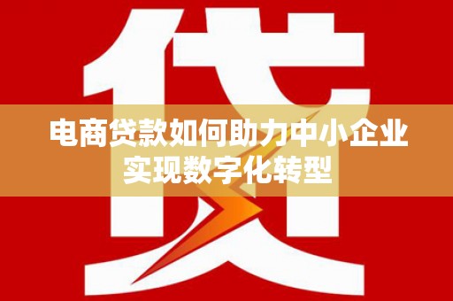 攀枝花电商贷款如何助力中小企业实现数字化转型