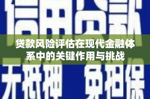 攀枝花贷款风险评估在现代金融体系中的关键作用与挑战