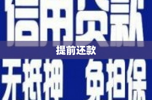 攀枝花提前还款