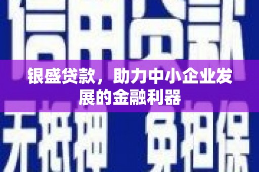 攀枝花银盛贷款，助力中小企业发展的金融利器