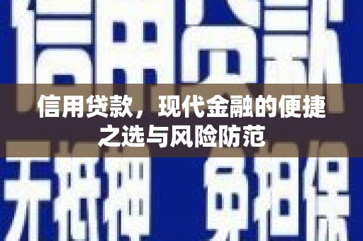 攀枝花信用贷款，现代金融的便捷之选与风险防范