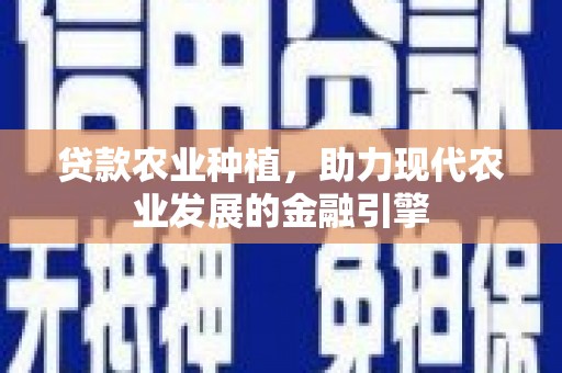 攀枝花贷款农业种植，助力现代农业发展的金融引擎