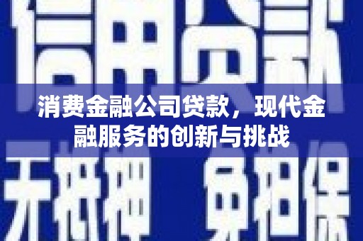 攀枝花消费金融公司贷款，现代金融服务的创新与挑战