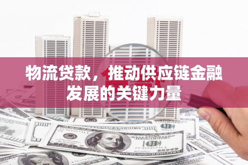 攀枝花物流贷款，推动供应链金融发展的关键力量