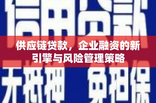攀枝花供应链贷款，企业融资的新引擎与风险管理策略
