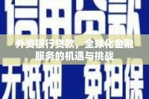 攀枝花外资银行贷款，全球化金融服务的机遇与挑战