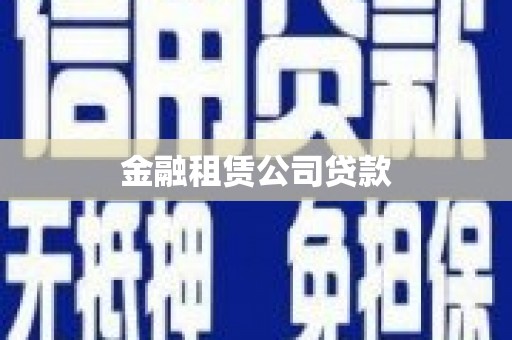 攀枝花金融租赁公司贷款
