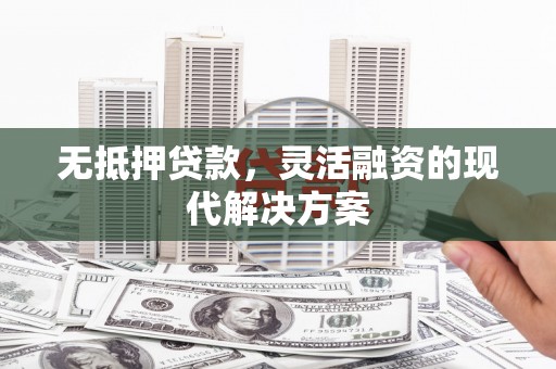 攀枝花无抵押贷款，灵活融资的现代解决方案