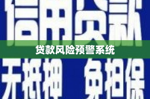 攀枝花贷款风险预警系统